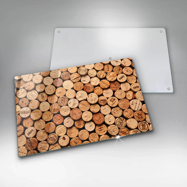 Chopping board glass Wine corks pattern