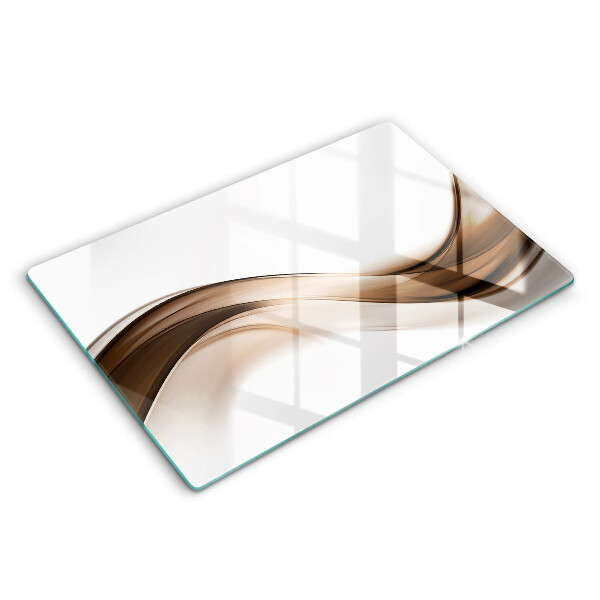 Glass cutting board Abstraction brown lines