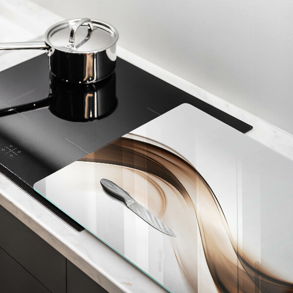 Glass cutting board Abstraction brown lines