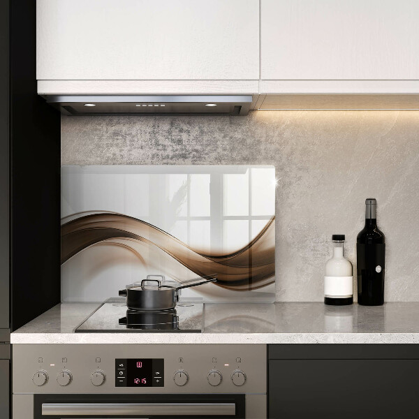 Glass cutting board Abstraction brown lines