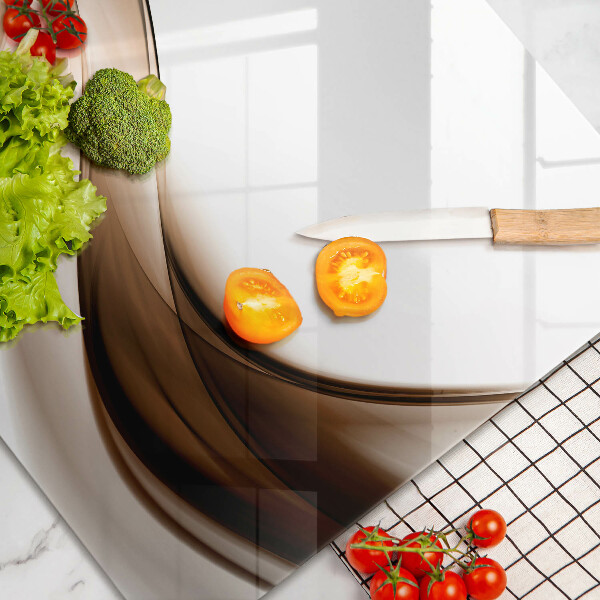 Glass cutting board Abstraction brown lines
