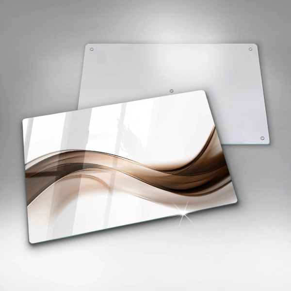 Glass cutting board Abstraction brown lines