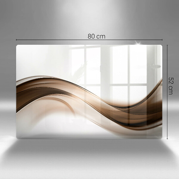 Glass cutting board Abstraction brown lines