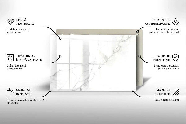 Chopping board glass Marble stone background