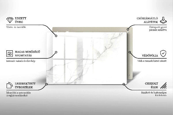 Chopping board glass Marble stone background