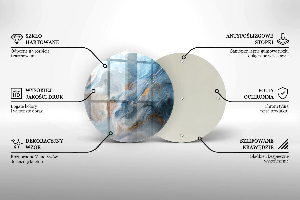 Chopping board glass Marble texture