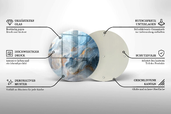 Chopping board glass Marble texture