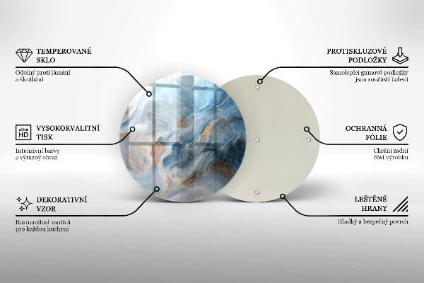 Chopping board glass Marble texture
