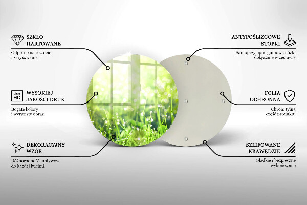 Glass worktop saver Nature - grass and dew