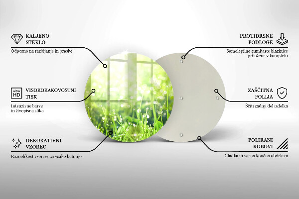 Glass worktop saver Nature - grass and dew