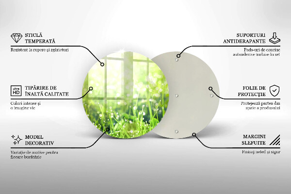 Glass worktop saver Nature - grass and dew