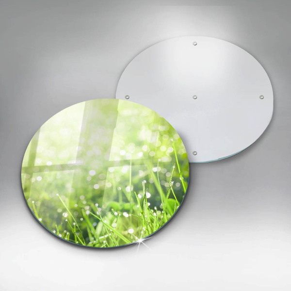 Glass worktop saver Nature - grass and dew