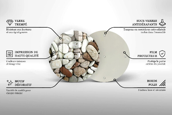 Glass worktop saver Background small stones