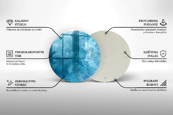 Glass worktop protector Blue water