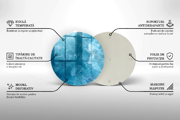 Glass worktop protector Blue water