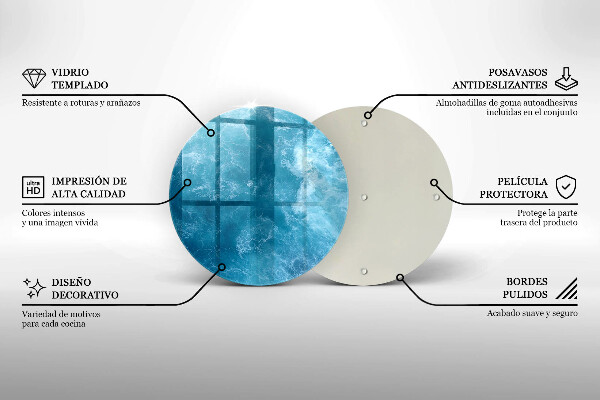 Glass worktop protector Blue water