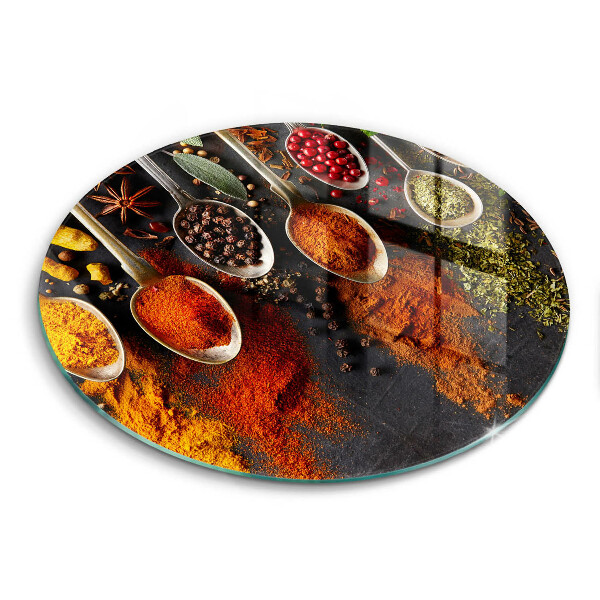 Glass worktop protector Spoons with spices