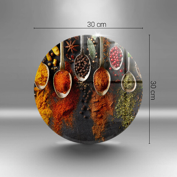 Glass worktop protector Spoons with spices