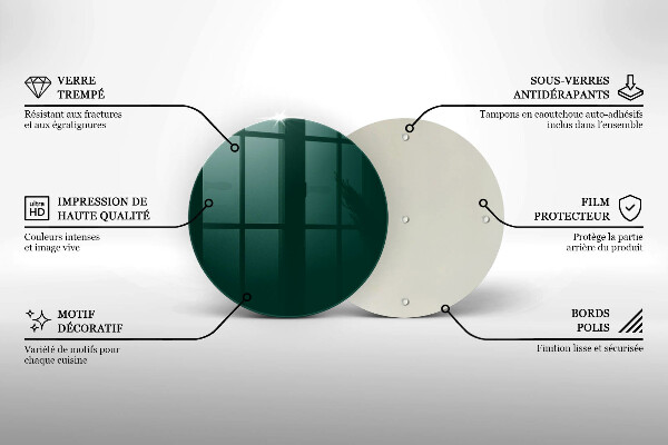 Chopping board glass Green color