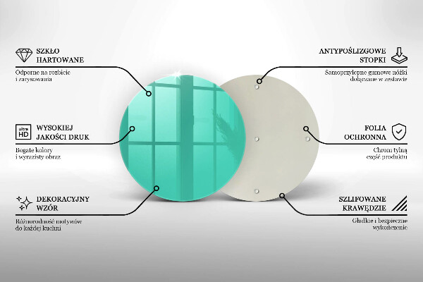 Chopping board glass Green color