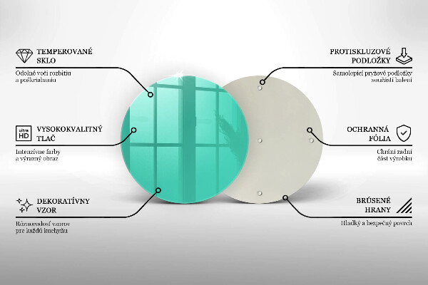 Chopping board glass Green color