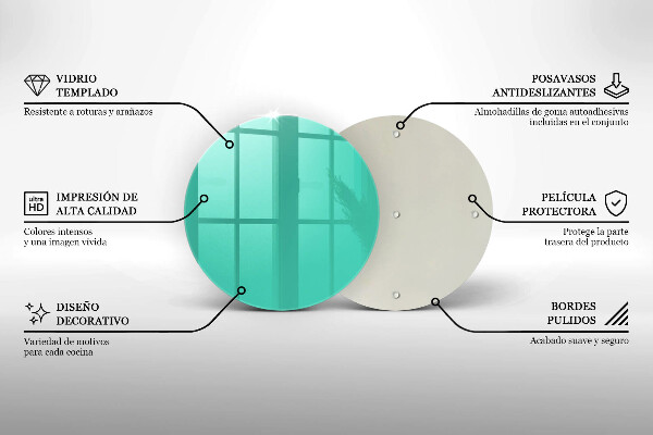Chopping board glass Green color