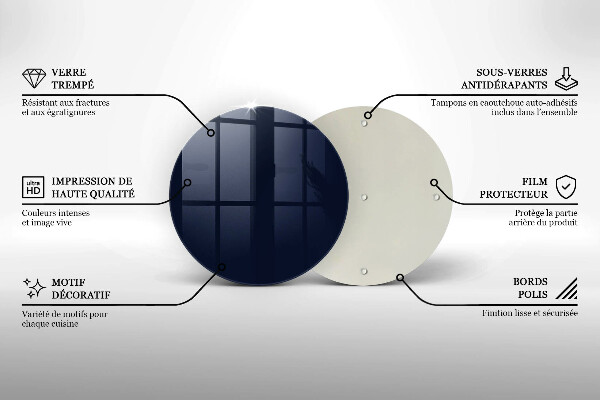 Chopping board glass Navy blue