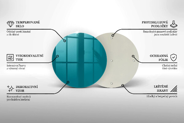 Chopping board glass Turquoise