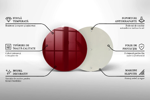 Chopping board glass Burgundy