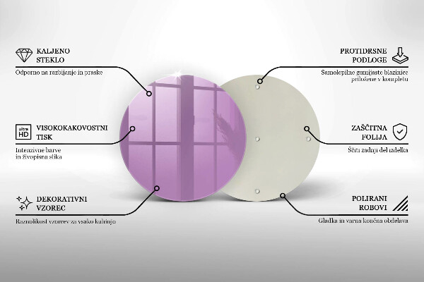 Chopping board glass Violet colour