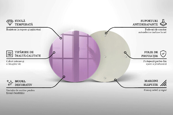 Chopping board glass Violet colour