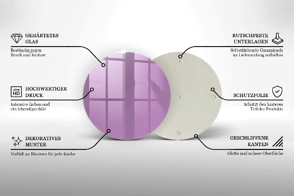 Chopping board glass Violet colour