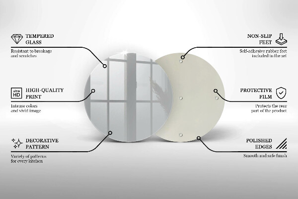 Chopping board glass Grey colour
