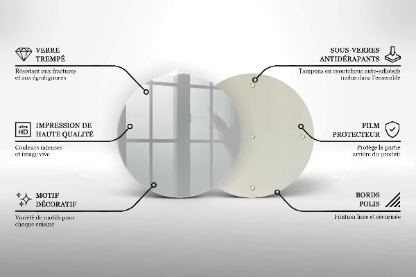 Chopping board glass Grey colour