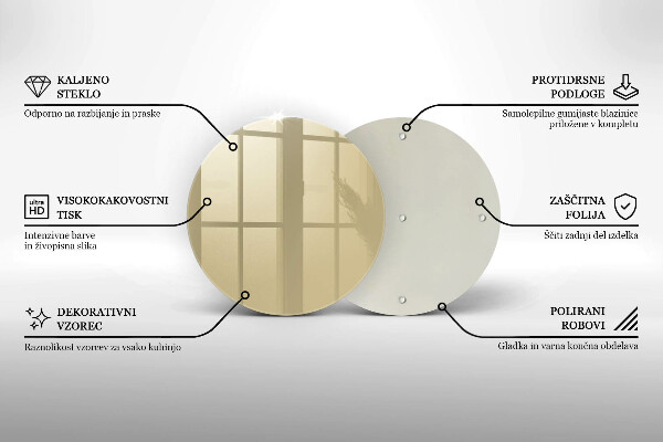 Chopping board glass Beige colour