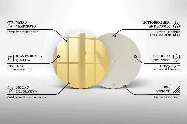 Chopping board glass Yellow