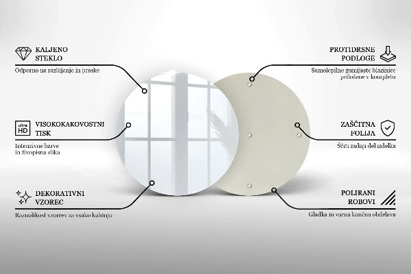 Chopping board glass White color