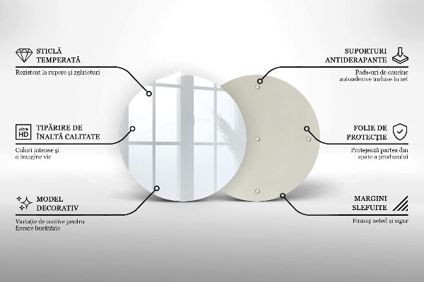 Chopping board glass White color