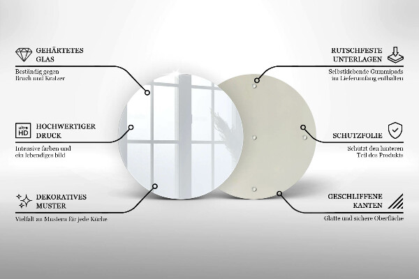 Chopping board glass White color
