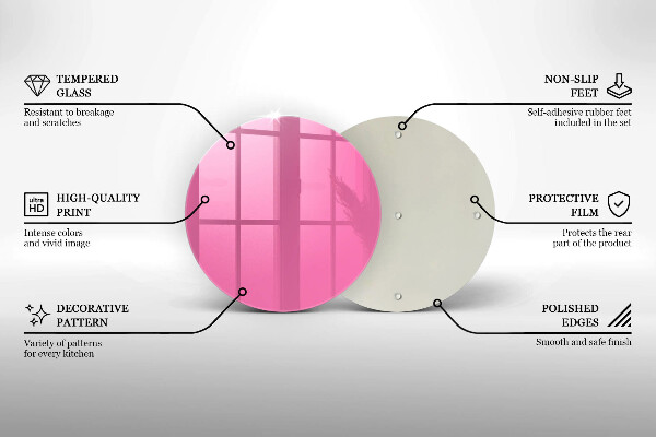 Chopping board glass Pink color