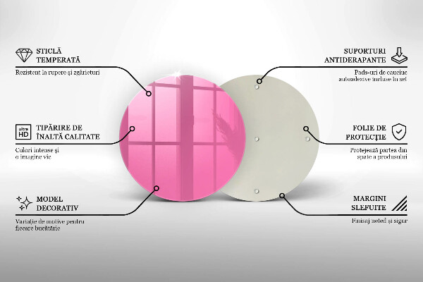 Chopping board glass Pink color