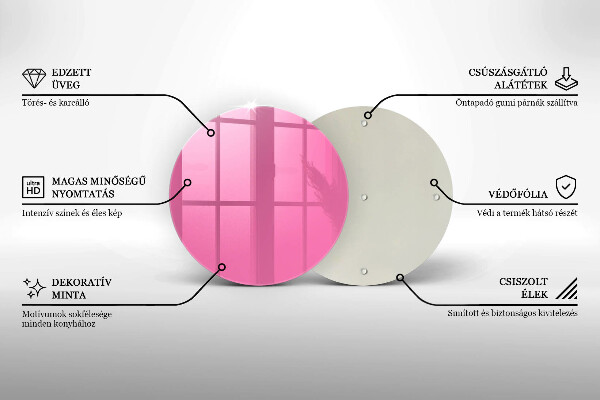 Chopping board glass Pink color