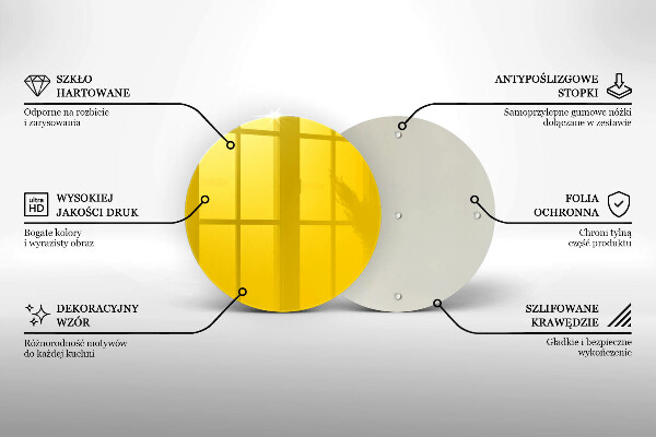 Chopping board glass Yellow