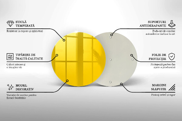 Chopping board glass Yellow