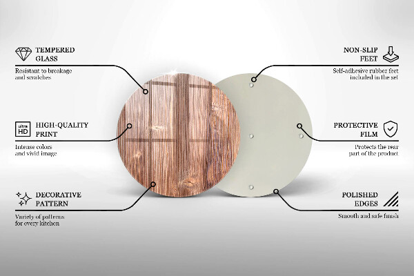 Glass worktop protector Natural wood