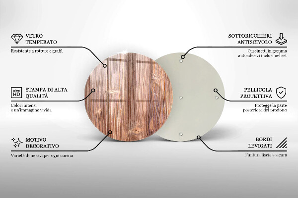 Glass worktop protector Natural wood