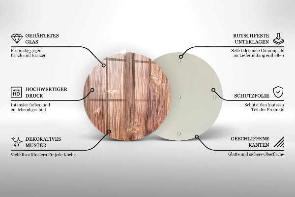 Glass worktop protector Natural wood