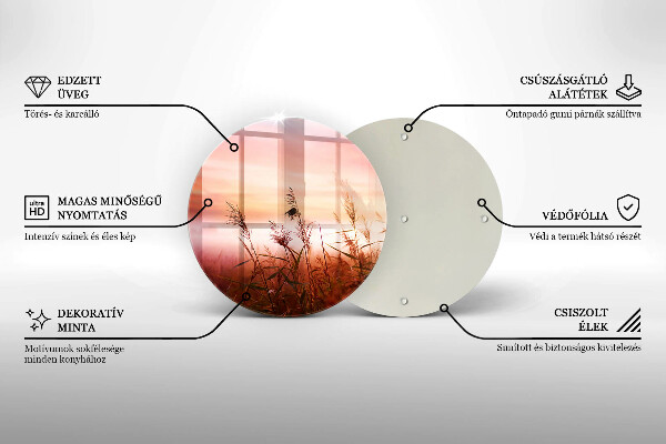 Glass worktop saver Landscape of grass fields