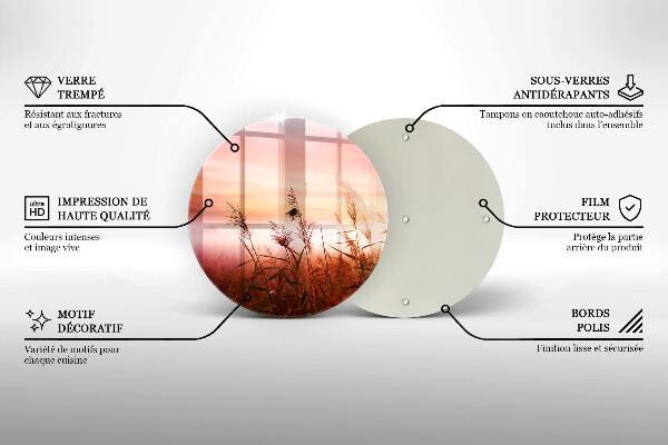 Glass worktop saver Landscape of grass fields