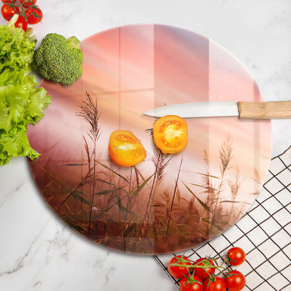 Glass worktop saver Landscape of grass fields
